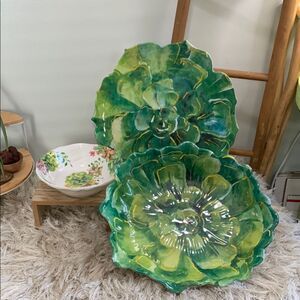 Pier 1 Imports Green Succulent Cactus
Melamine Serving Bowl, Tray & Small Bowl